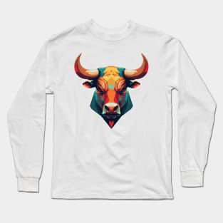 Bull head pop art portrait Long Sleeve T-Shirt